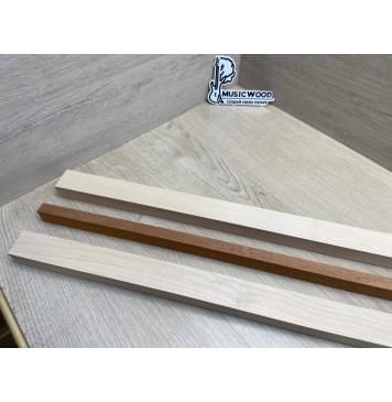 Клен Белый/Махагон заготовка для переклеенного грифа электрогитары Смешанный ААА 26х(36-15-36)х715 мм - из 3х частей-9