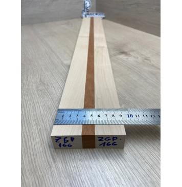 Клен Белый/Махагон заготовка для переклеенного грифа электрогитары Смешанный ААА 26х(36-15-36)х715 мм - из 3х частей-2