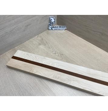 Клен Белый/Ясень Печёный 180гр Волнистый заготовка для переклеенного грифа электрогитары Смешанный ААА Волна ААА 24х(44-16-44)х745 мм - из 3х частей-4