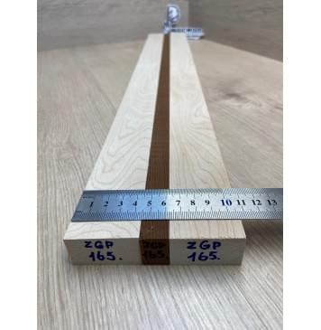 Клен Белый/Ясень Печёный 180гр Волнистый заготовка для переклеенного грифа электрогитары Смешанный ААА Волна ААА 24х(44-16-44)х745 мм - из 3х частей-1