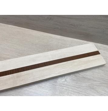 Клен Белый/Ясень Печёный 180гр Волнистый заготовка для переклеенного грифа электрогитары Смешанный ААА Волна ААА 24х(44-16-44)х745 мм - из 3х частей-12