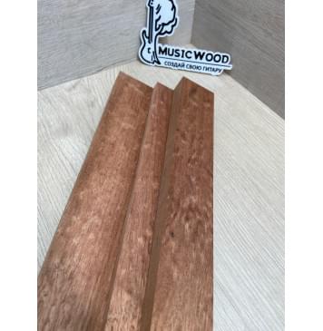 Сапели "Птичий Глаз" заготовка грифа электрогитары Радиал АА Волна АА 26.5х(43.5-21-43.5)х735 мм - из 3х частей-12