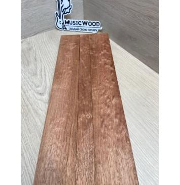 Сапели "Птичий Глаз" заготовка грифа электрогитары Радиал АА Волна АА 28.5х(45.5-20-45.5)х740 мм - из 3х частей-11