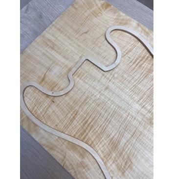 Клён Белый Явор, Волнистый заготовка на топ Радиал А Волна ААА 14х175х555 мм - 2 шт (книжкой) Уценка-потемнения-17