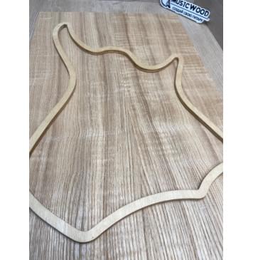 Ясень Дальневосточный Волнистый Лёгкий заготовка на топ для Тревел гитары Смешанный ААА Волна А, 598 кг/м3, 2 шт., книжкой-2