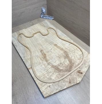 Клён Американский Волнистый заготовка на топ Смешанный АА Волна ААА 16х180х570-530 мм - 2 шт. (книжкой)-6