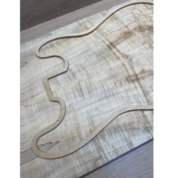 Клён Американский Волнистый заготовка на топ Смешанный АА Волна ААА 16х180х570-530 мм - 2 шт. (книжкой)-9