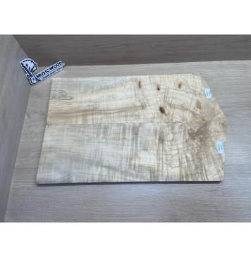 Клён Американский Волнистый заготовка на топ Смешанный АА Волна ААА 16х180х570-530 мм - 2 шт. (книжкой)-13