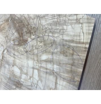 Клён Американский Волнистый заготовка на топ Смешанный АА Волна ААА 16х180х570-530 мм - 2 шт. (книжкой)-15