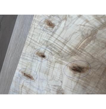 Клён Американский Волнистый заготовка на топ Смешанный АА Волна ААА 16х180х570-530 мм - 2 шт. (книжкой)-14