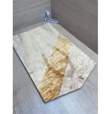 Клён Американский Волнистый заготовка на топ Смешанный АА Волна ААА 16х180х570-530 мм - 2 шт. (книжкой)-18