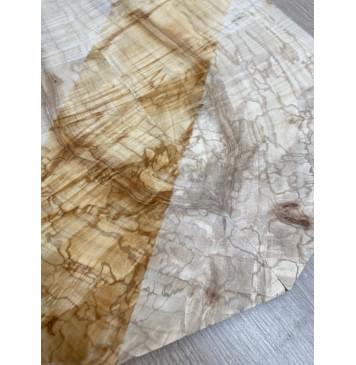 Клён Американский Волнистый заготовка на топ Смешанный АА Волна ААА 16х180х570-530 мм - 2 шт. (книжкой)-19