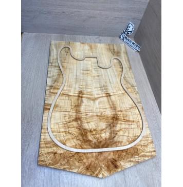 Клён Американский Волнистый заготовка на топ Смешанный АА Волна ААА 16х180х570-530 мм - 2 шт. (книжкой)-20