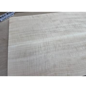 Клён Белый Явор, Волнистый заготовка на топ Радиал АА Волна ААА 18.7х194х635 мм - 2 шт (книжкой) Уценка-потемнения-6