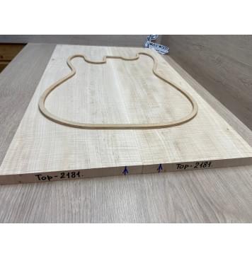 Клён Белый Явор, Волнистый заготовка на топ Радиал АА Волна ААА 18.7х194х635 мм - 2 шт (книжкой) Уценка-потемнения-7