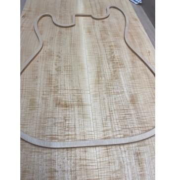 Клён Белый Явор, Волнистый заготовка на топ Радиал АА Волна ААА 18.7х194х635 мм - 2 шт (книжкой) Уценка-потемнения-19