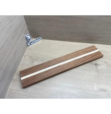 Сапели/Клён Белый Явор, Волнистый заготовка для переклеенного грифа безголовой гитары Радиал АА 25х(46-14-46)х580 мм (из 3х частей)-0
