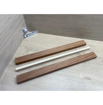 Сапели/Клён Белый Явор, Волнистый заготовка для переклеенного грифа безголовой гитары Радиал АА 25х(46-14-46)х580 мм (из 3х частей)-4