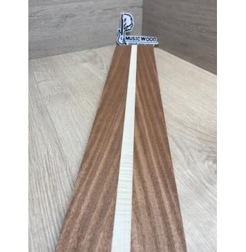 Сапели/Клён Белый Явор, Волнистый заготовка для переклеенного грифа безголовой гитары Радиал АА 25х(46-14-46)х580 мм (из 3х частей)-5