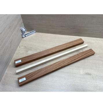 Сапели/Клён Белый Явор, Волнистый заготовка для переклеенного грифа безголовой гитары Радиал АА 25х(46-14-46)х580 мм (из 3х частей)-10