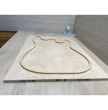 Клён Белый Явор, Волнистый заготовка на топ Тангент ААА Волна АА 9х195х530 мм - 2 шт (книжкой)-1