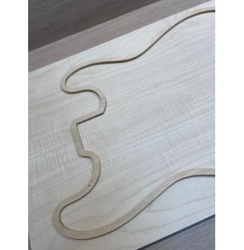 Клён Белый Явор, Волнистый заготовка на топ Смешанный ААА Волна АА 18х181х540 мм - 2 шт (книжкой) Уценка-потемнения с обратной стороны-5