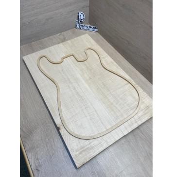 Клён Белый Явор, Волнистый заготовка на топ Радиал АА Волна ААА 19х187х550 мм - 2 шт (книжкой) Уценка-потемнения-9