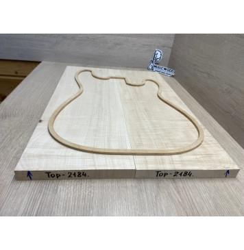 Клён Белый Явор, Волнистый заготовка на топ Радиал АА Волна ААА 19х187х550 мм - 2 шт (книжкой) Уценка-потемнения-7