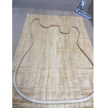 Клён Белый Явор, Волнистый заготовка на топ Радиал АА Волна ААА 19х187х550 мм - 2 шт (книжкой) Уценка-потемнения-19