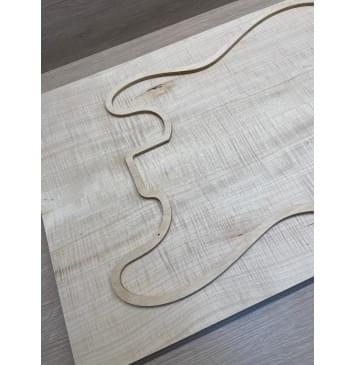 Клён Белый Явор, Волнистый заготовка на топ Радиал А Волна ААА 20х184х545 мм - 2 шт (книжкой) Уценка-потемнения-9