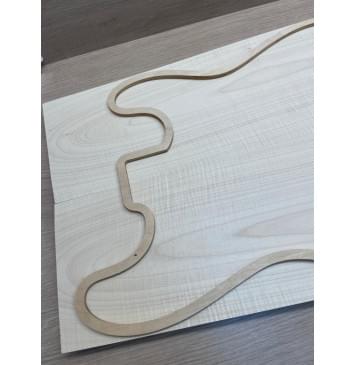 Клён Белый Явор, Волнистый заготовка на топ Тангент АА Волна А 19х180-145х505 мм - 2 шт (книжкой) -8