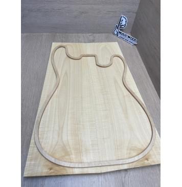 Клён Белый Явор, Волнистый заготовка на топ Тангент АА Волна А 19х180-145х505 мм - 2 шт (книжкой) -16