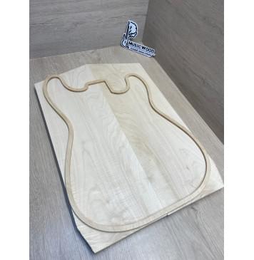 Клён Белый Явор, Волнистый заготовка на топ Смешанный ААА Волна А 19х170х500-460 мм - 2 шт (книжкой)-3