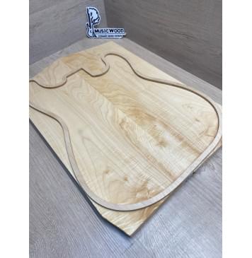 Клён Белый Явор, Волнистый заготовка на топ Смешанный ААА Волна А 19х170х500-460 мм - 2 шт (книжкой)-11