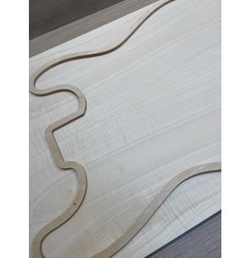 Клён Белый Явор, Волнистый заготовка на топ Тангент АА Волна А 18х173х500-495 мм - 2 шт (книжкой) -8