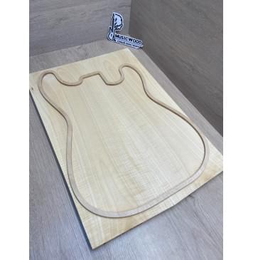 Клён Белый Явор, Волнистый заготовка на топ Тангент АА Волна А 18х173х500-495 мм - 2 шт (книжкой) -17