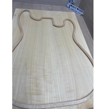 Клён Белый Явор, Волнистый заготовка на топ Тангент АА Волна А 18х173х500-495 мм - 2 шт (книжкой) -15