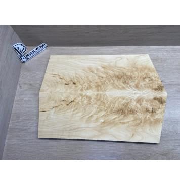 Клён Белый Явор, Волнистый заготовка на топ Смешанный АА Волна ААА 17х178х505-430 мм - 2 шт (книжкой) Уценка-потемнения, трещины с обратной стороны-0