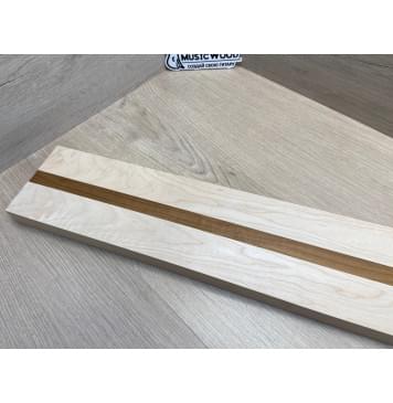 Клен Белый/Клён Печёный 180гр заготовка для переклеенного грифа электрогитары Смешанный АА 29х(45.5-19-45.5)х705 мм - из 3х частей-2