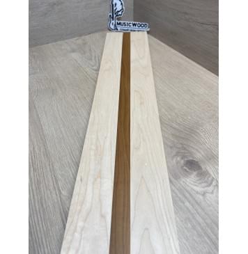 Клен Белый/Клён Печёный 180гр заготовка для переклеенного грифа электрогитары Смешанный АА 29х(45.5-19-45.5)х705 мм - из 3х частей-5