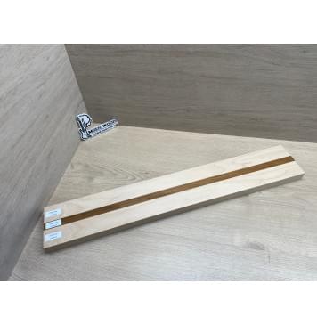 Клен Белый/Клён Печёный 180гр заготовка для переклеенного грифа электрогитары Смешанный АА 29х(45.5-19-45.5)х705 мм - из 3х частей-8