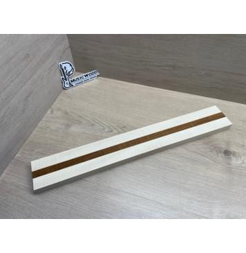 Клен Белый Явор, Волнистый/Клен Волнистый Печёный 180гр заготовка для переклеенного грифа безголовой гитары Радиал АА Волна АА 23х(28-17-28)х542 мм - из 3х частей-0