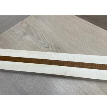 Клен Белый Явор, Волнистый/Клен Волнистый Печёный 180гр заготовка для переклеенного грифа безголовой гитары Радиал АА Волна АА 23х(28-17-28)х542 мм - из 3х частей-2