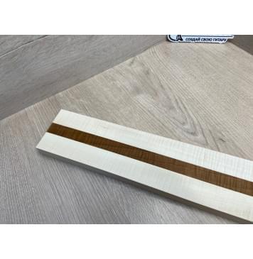 Клен Белый Явор, Волнистый/Клен Волнистый Печёный 180гр заготовка для переклеенного грифа безголовой гитары Радиал АА Волна АА 23х(28-17-28)х542 мм - из 3х частей-4