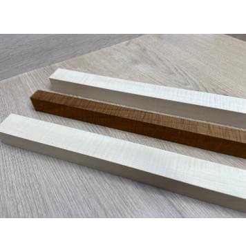 Клен Белый Явор, Волнистый/Клен Волнистый Печёный 180гр заготовка для переклеенного грифа безголовой гитары Радиал АА Волна АА 23х(28-17-28)х542 мм - из 3х частей-5