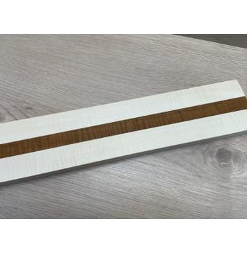 Клен Белый Явор, Волнистый/Клен Волнистый Печёный 180гр заготовка для переклеенного грифа безголовой гитары Радиал АА Волна АА 23х(28-17-28)х542 мм - из 3х частей-12