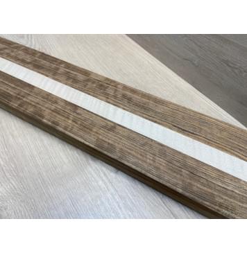 Овенгкол/Клён Белый Явор, Волнистый заготовка для переклеенного грифа электрогитары Радиал ААААА 29х(51-27-51)х725 мм - из 3х частей-3