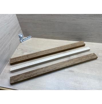 Овенгкол/Клён Белый Явор, Волнистый заготовка для переклеенного грифа электрогитары Радиал ААААА 29х(51-27-51)х725 мм - из 3х частей-0