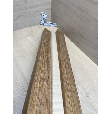 Овенгкол/Клён Белый Явор, Волнистый заготовка для переклеенного грифа электрогитары Радиал ААААА 29х(51-27-51)х725 мм - из 3х частей-7