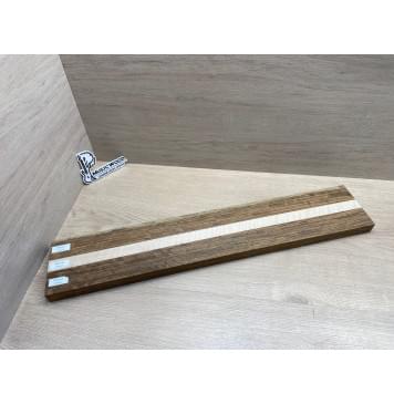 Овенгкол/Клён Белый Явор, Волнистый заготовка для переклеенного грифа электрогитары Радиал ААААА 29х(51-27-51)х725 мм - из 3х частей-10